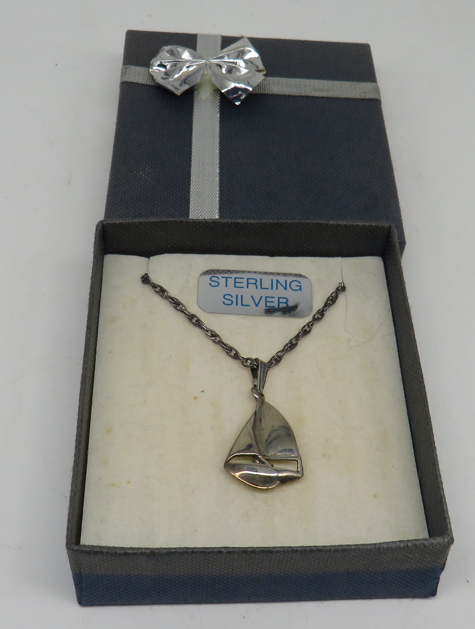 Sterling Silver Sailboat (Sloop) Necklace 20