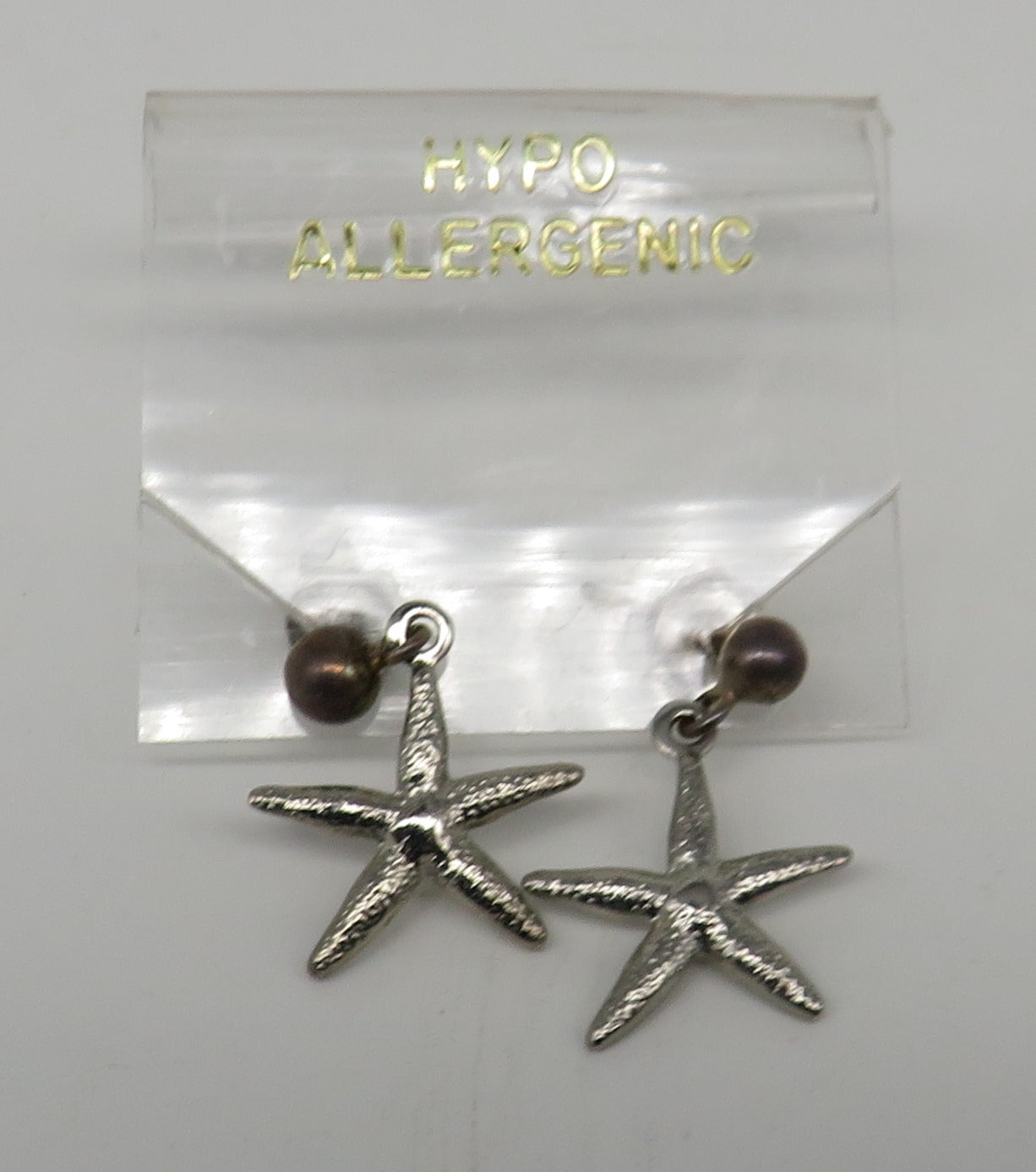 Petite Sterling Silver Starfish Dangle Pierced Earrings