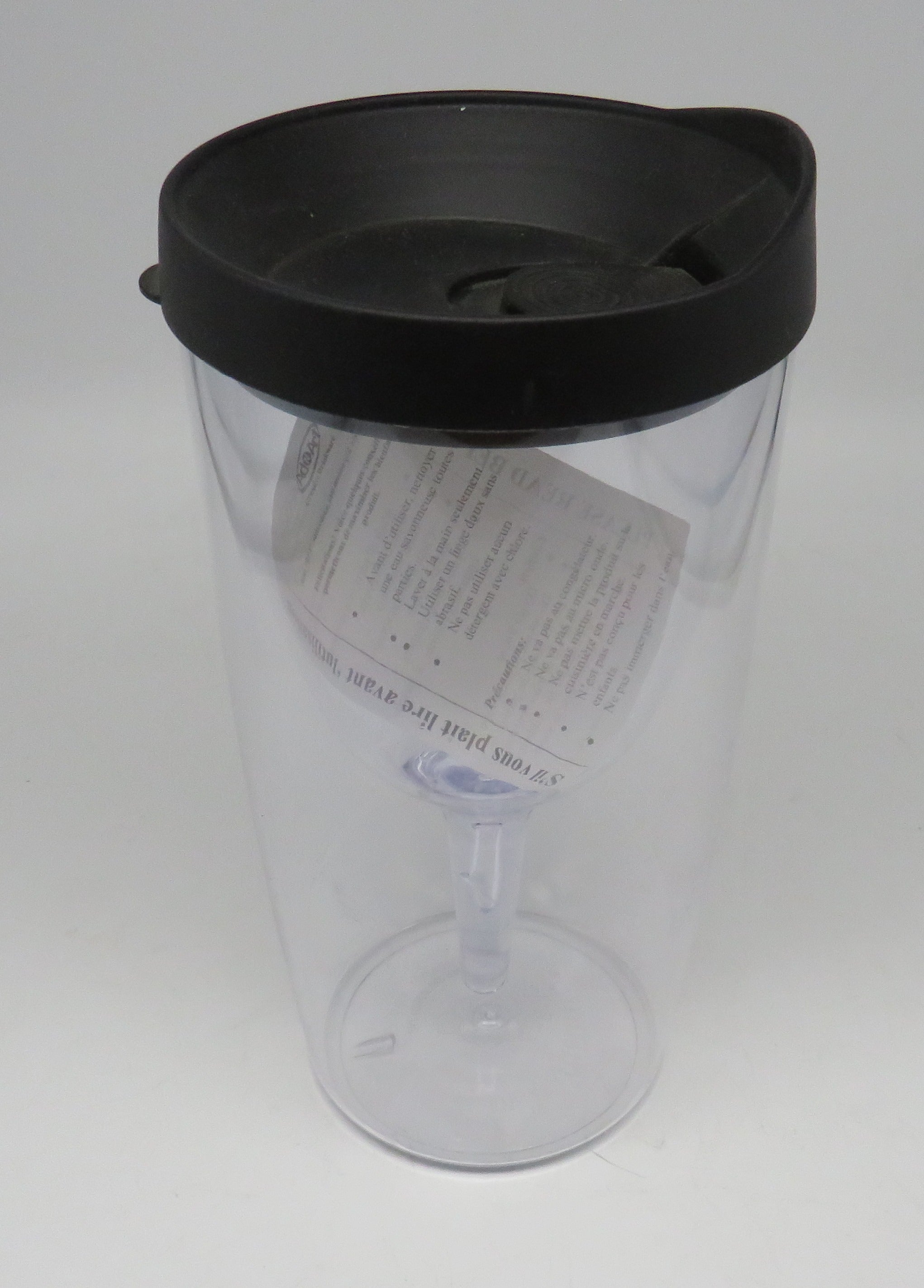 Vino2Go Wine Glass Tumbler With Lids BLACK Acrylic Insulated (For the Boat)