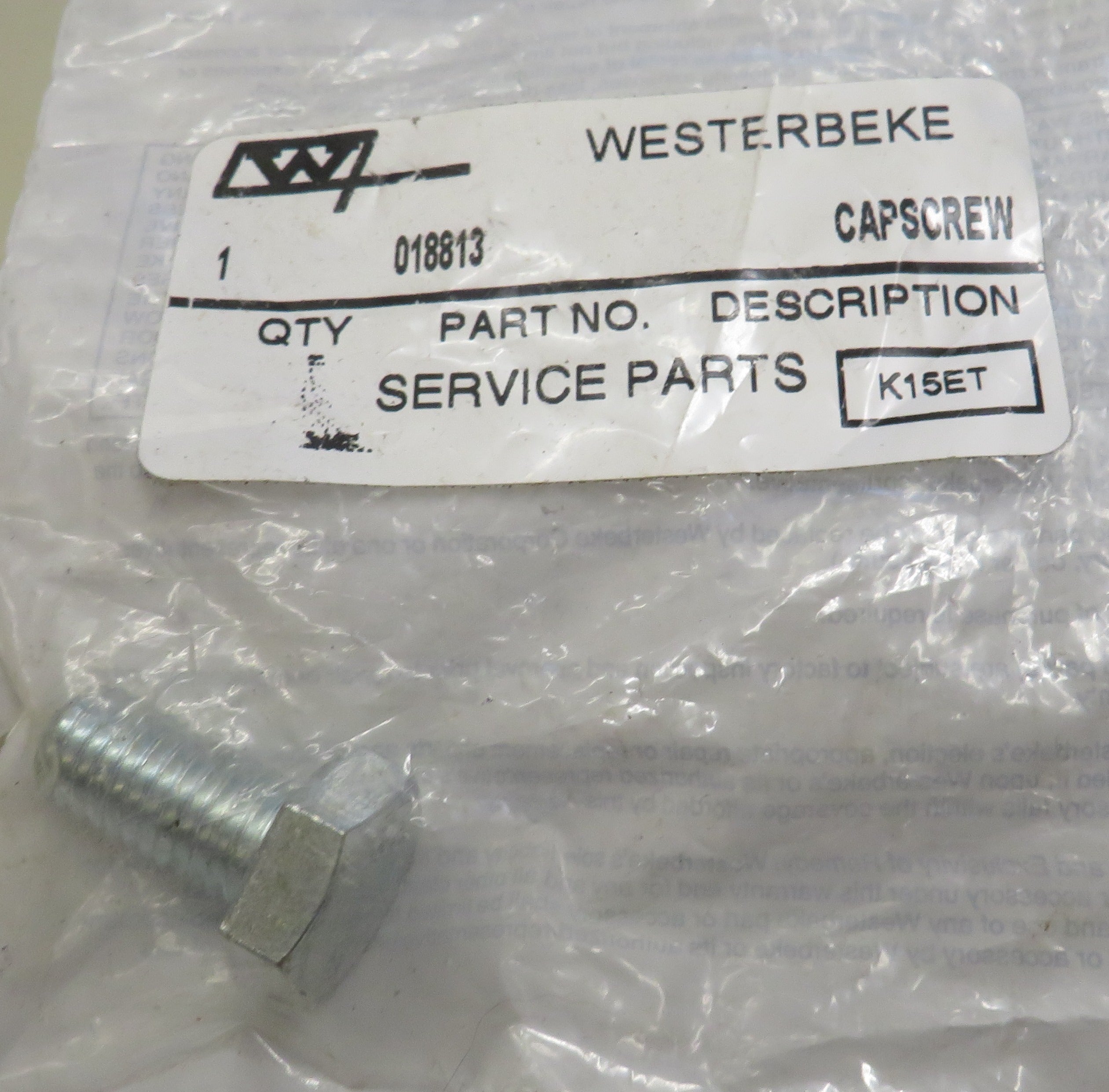 18813 Westerbeke Cap Screw M10x20 DIN 933