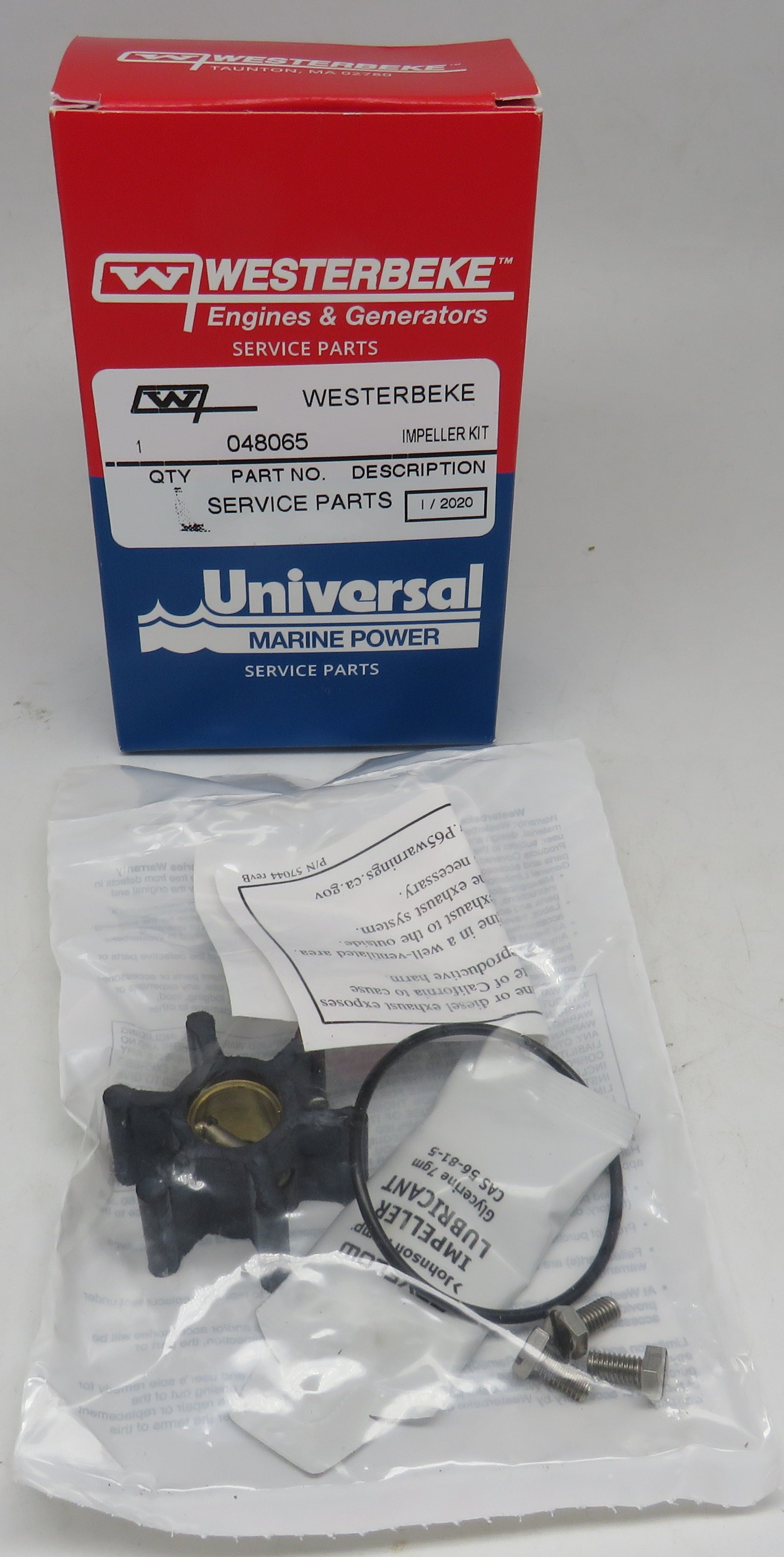Westerbeke 48065 Impeller Service Kit MVP3 (46814 Pump) Universal Marine Power