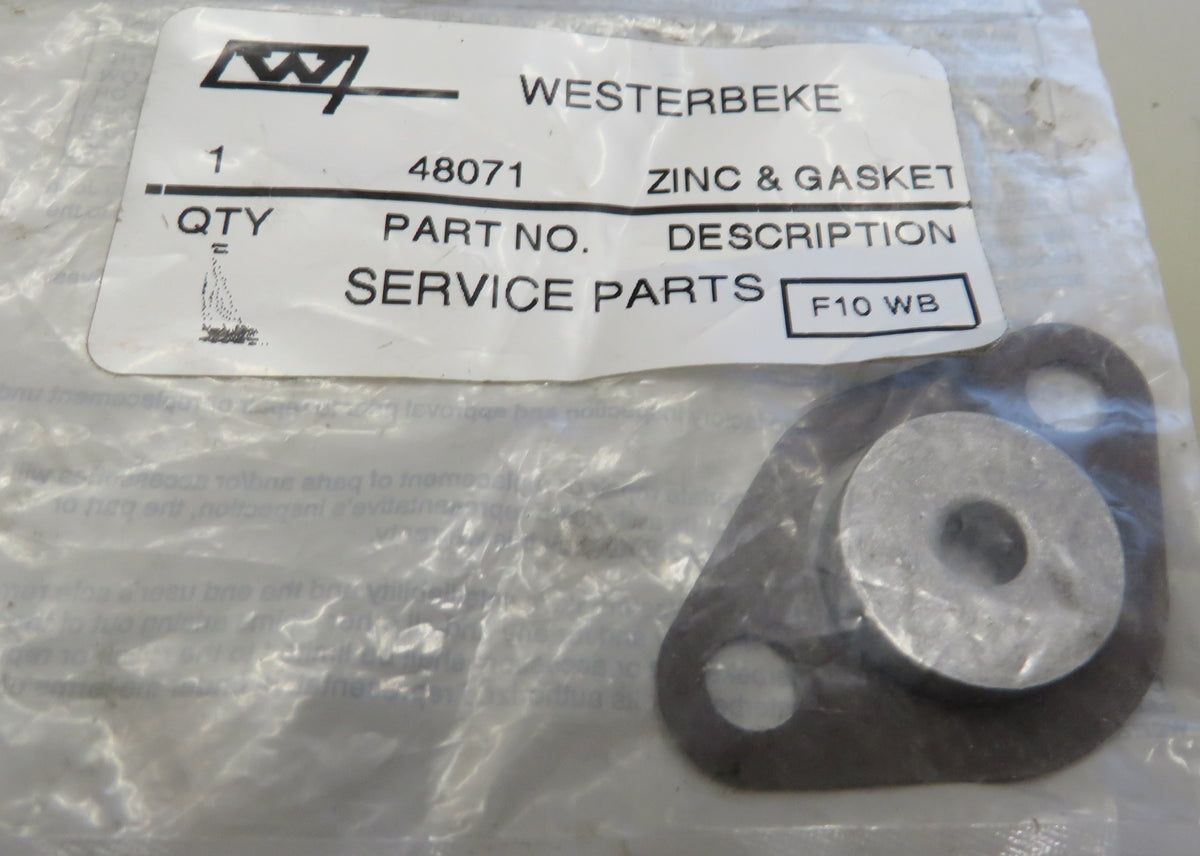 48071 Westerbeke Zinc & Gasket 3.0 Bpmg 10/21/2025 THIS PART IS IN STO ...