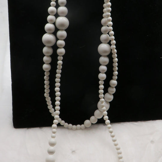 White Double Beaded Necklace