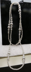 White Double Beaded Necklace